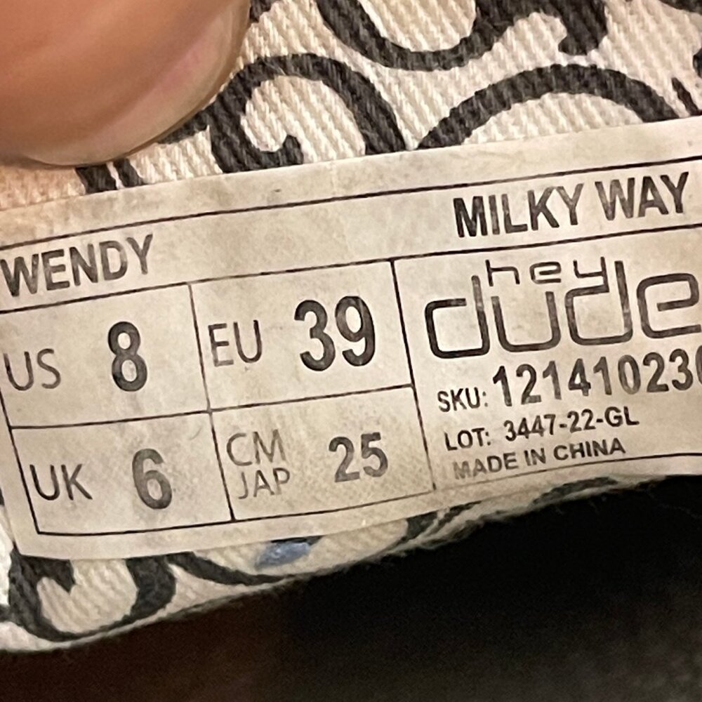 Hey Dude Womens Wendy Milky Way White 8 Shoes - Picture 6 of 7
